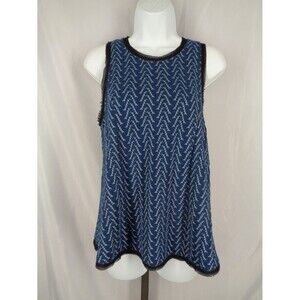 Postmark Anthropologie Blue Textured Tank Top Size Small